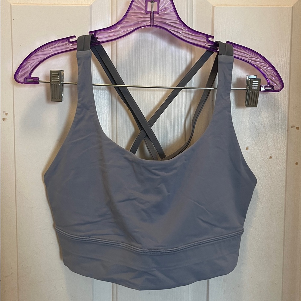🍋 LIKE NEW Lululemon Energy Bra *Long Line - Chambray/Solar Grey - Size 12